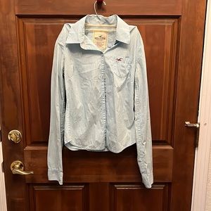 Hollister size medium collared blue shirt